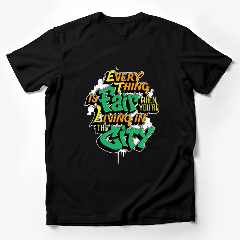 Graffiti-Stil Zitat über das Stadtleben Herren T-Shirt