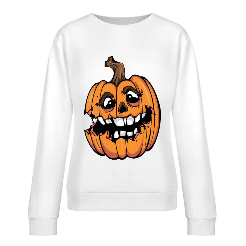 Visage de citrouille d'Halloween animé Femme Sweat-shirt à enfiler