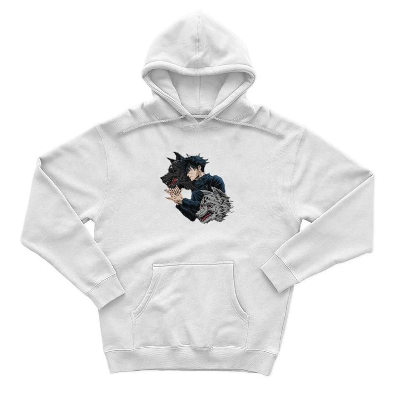 Anime Charakter mit Schattenwölfen Herren Pullover Hoodie
