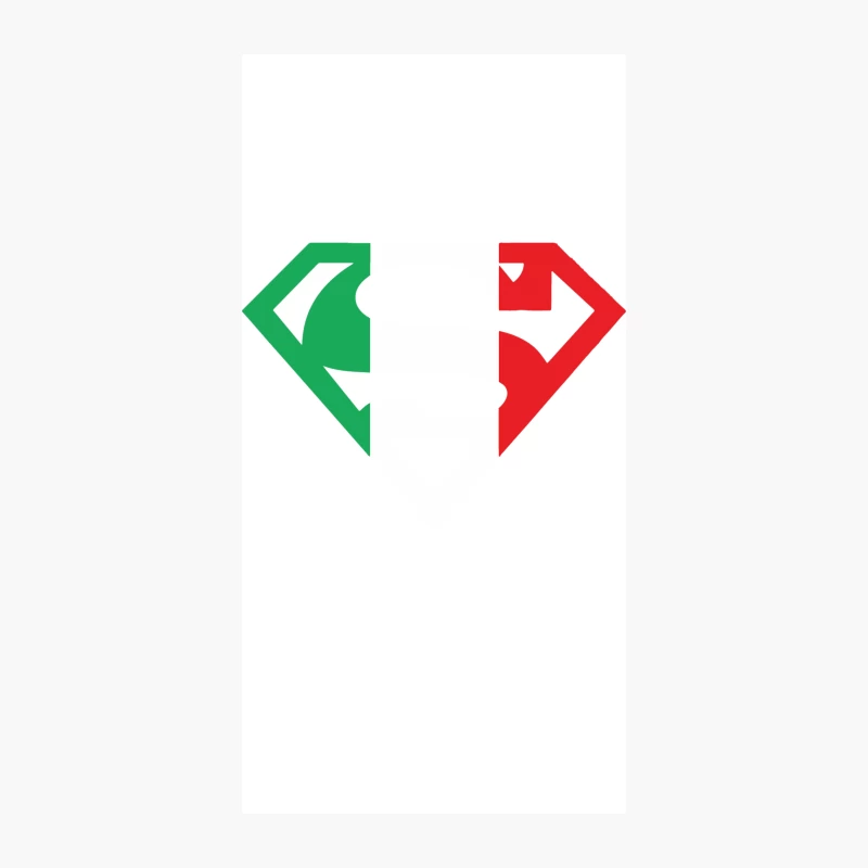 Geometric Abstract Logo in Italian Flag Colors iPhone Case