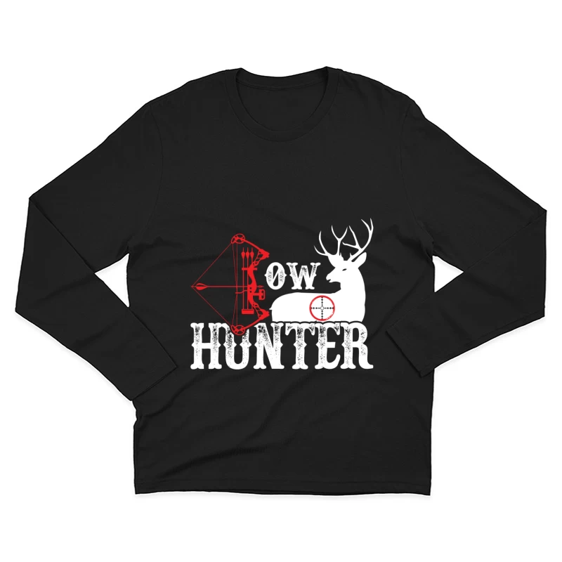 Chasseur à l'Arc et Cerf Homme Manches Longues T-Shirt