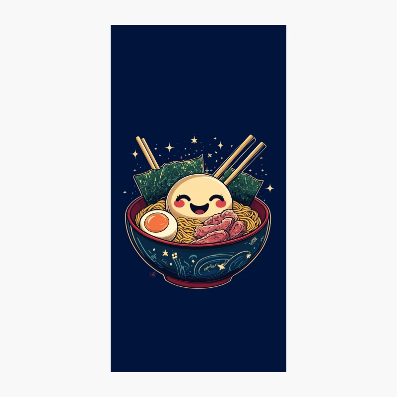 Cute Kawaii Ramen Bowl: Anime-Style Japanese Cuisine Illustration iPhone Case