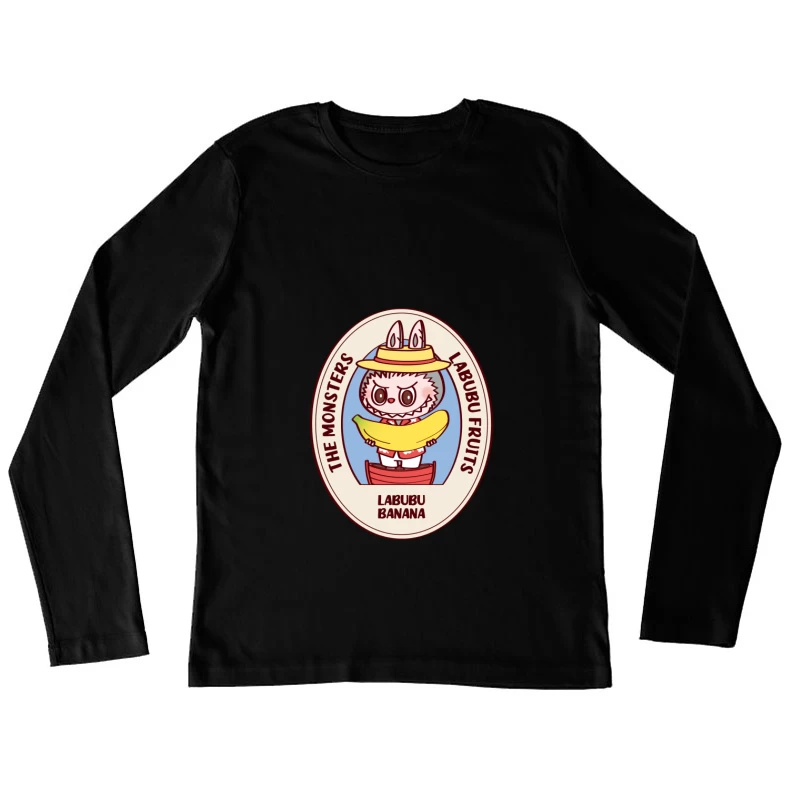 Die Monster Labubu mit Bananen Damen Langarm T-Shirt