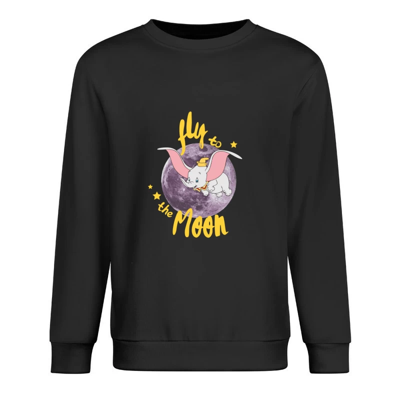 Flieg zum Mond mit dem fliegenden Elefanten Herren Pullover Sweatshirt