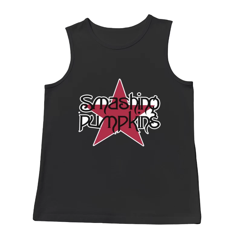 Smashing Pumpkins Alternative Rock Band Logo with Red Star Male Tank Top