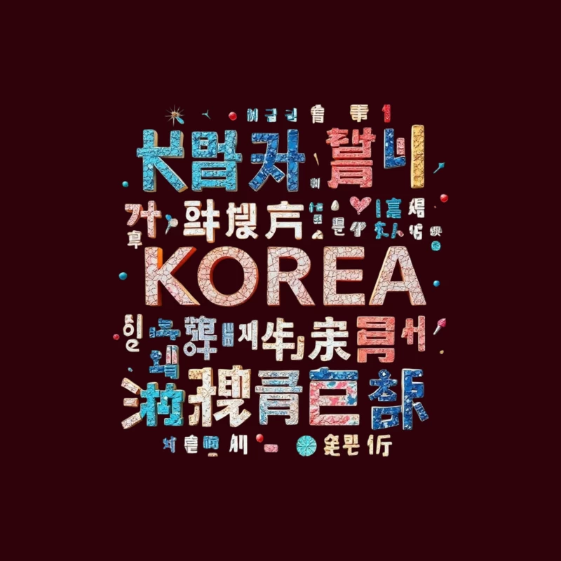 Artistic Korean Typography and Cultural Design Throw Pillow