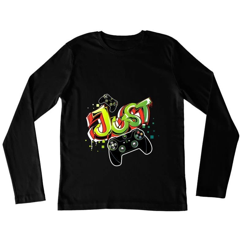 Buntes Gaming-Controller-Design Damen Langarm T-Shirt