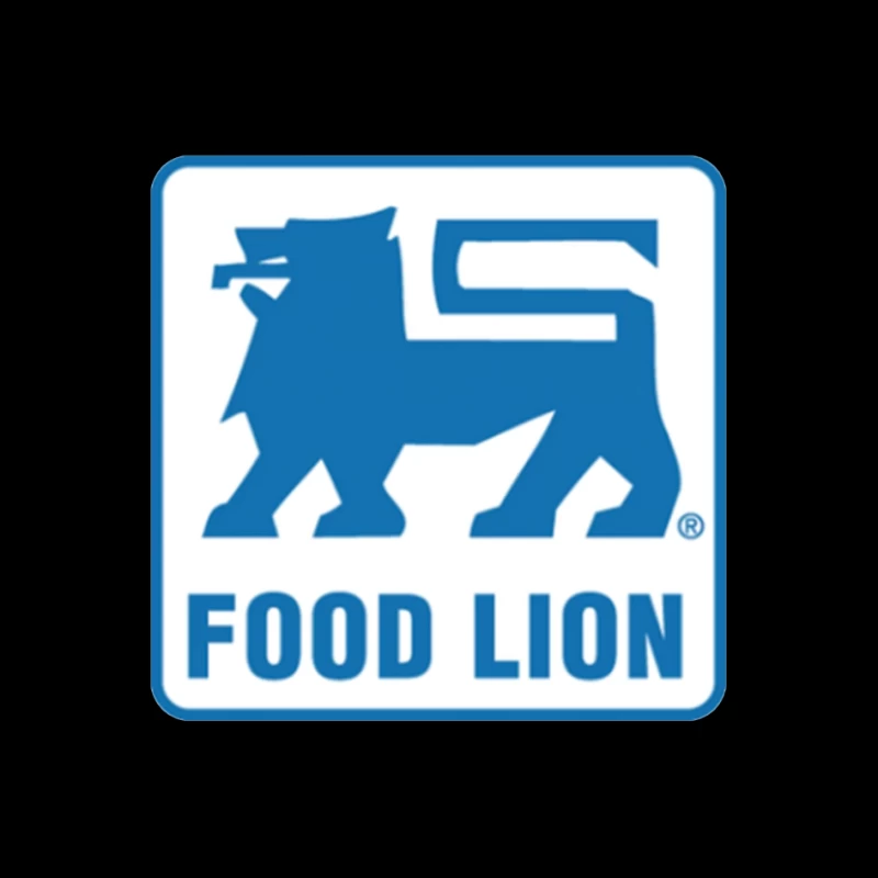 Food Lion Supermarket Chain Blue Logo with Lion Symbol Pin