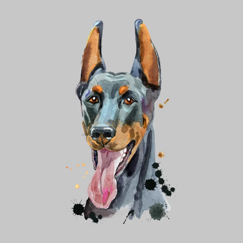 Portrait artistique de doberman Homme Manches Longues T-Shirt