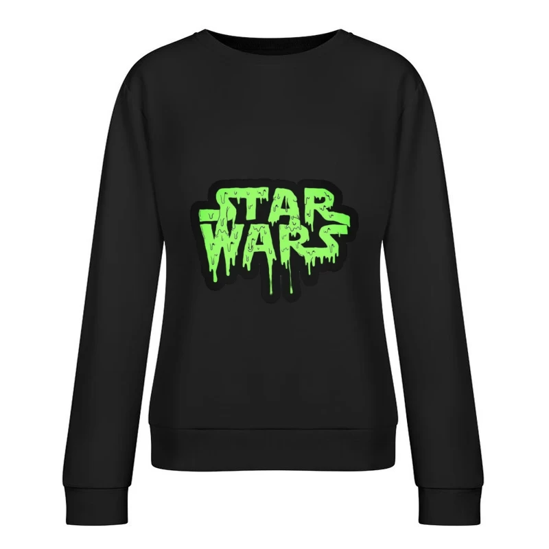 Grüne Tropfen-Star Wars-Logo Damen Pullover Sweatshirt