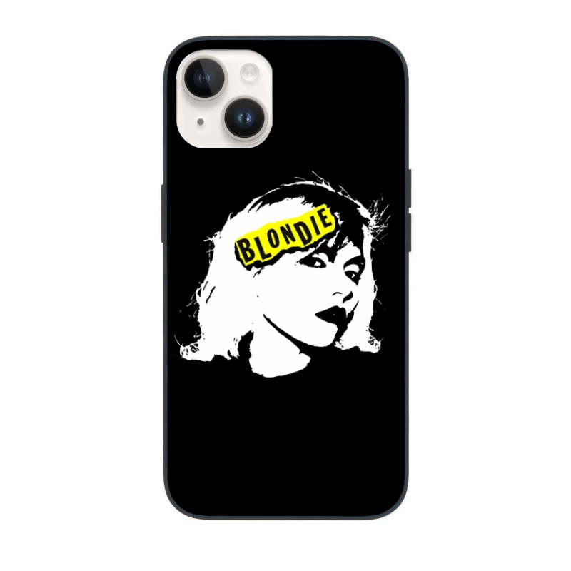 Blondie Band Artistic Logo Design in Black and White iPhone Case