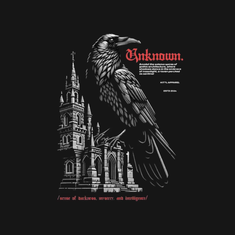 Rabe und gotische Architektur Herren T-Shirt