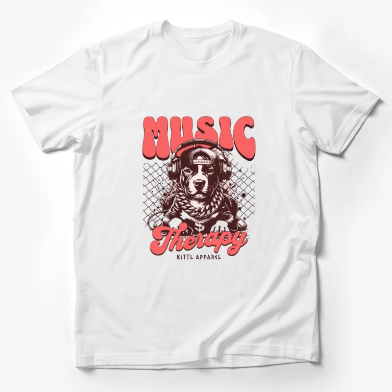 Design de chien avec écouteurs en thérapie musicale Homme T-Shirt