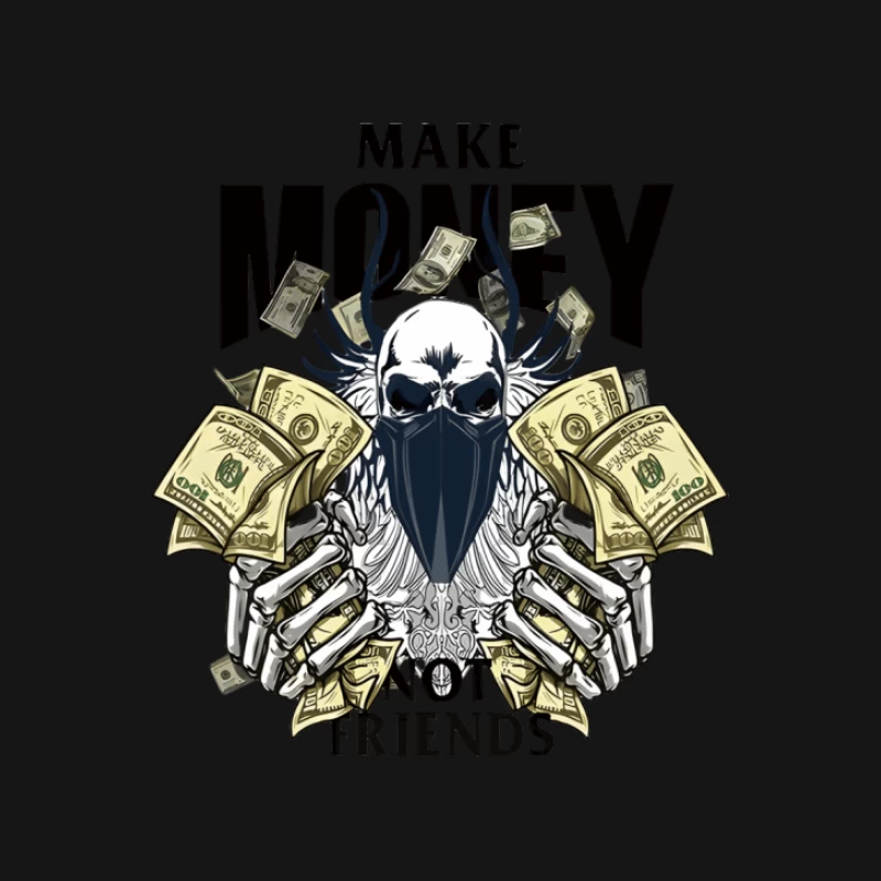 Skelett, Geld, Flügel, Schädel, Maske Damen T-Shirt