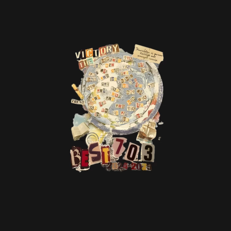 Collage di lettere e numeri Maglietta Donna
