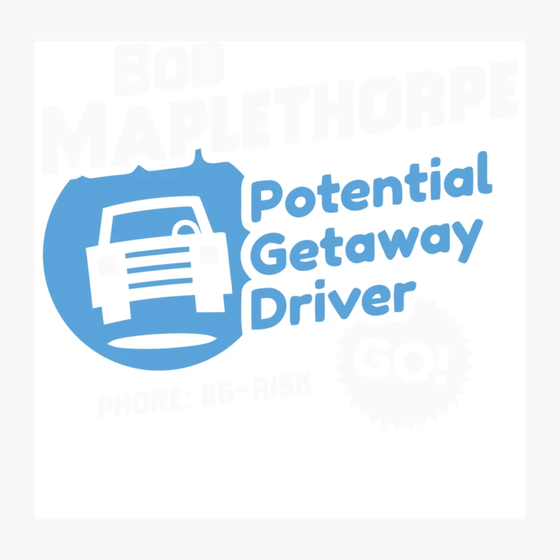 Potential Getaway Driver: Blue Car Logo Design Throw Pillow