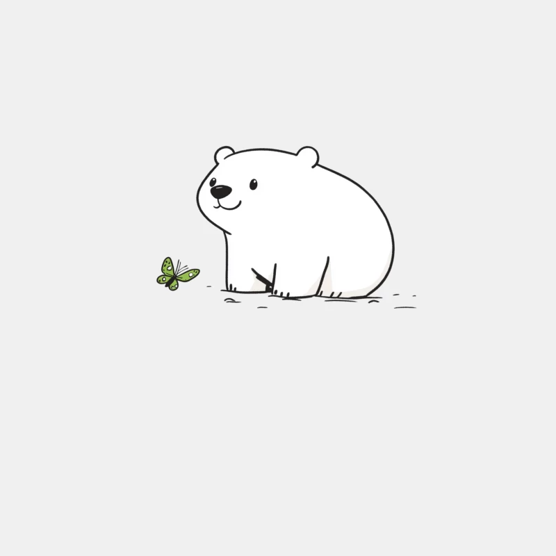 Cute Minimalist Cartoon Bear with Butterfly Male Tank Top