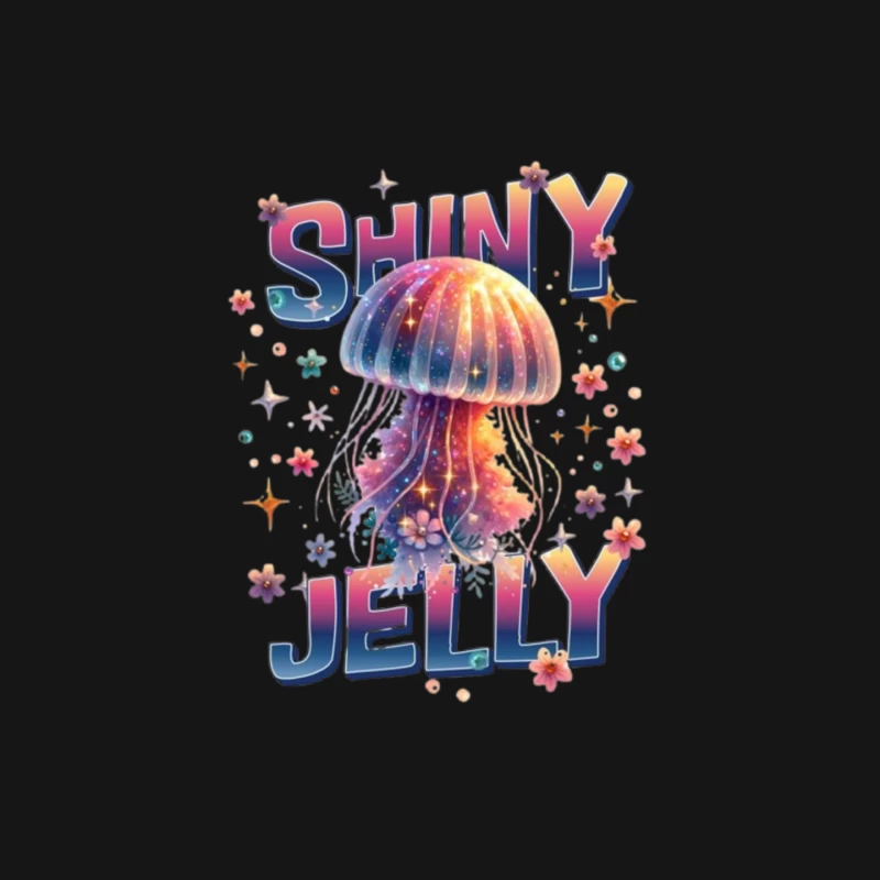 Shiny Jelly: Whimsical Watercolor Jellyfish Typography Art Mouse Pad