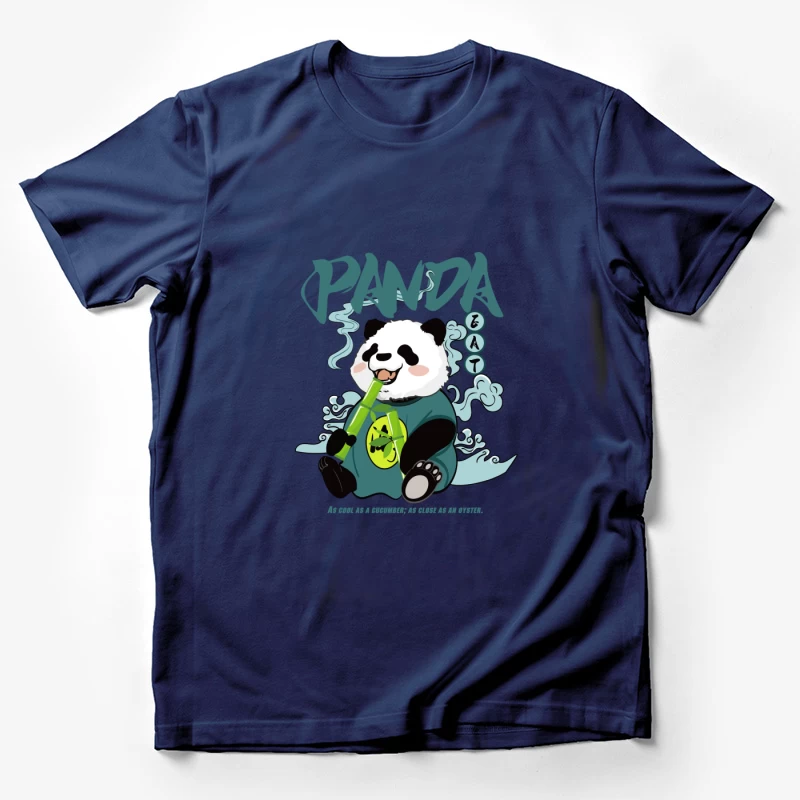 Lustiger Panda mit Bambus Herren T-Shirt