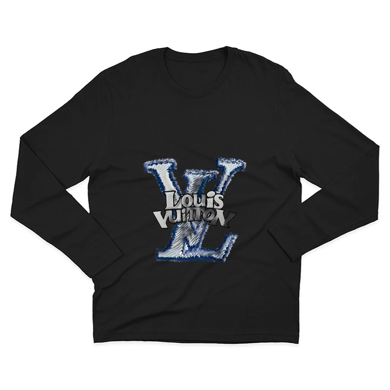 Louis Vuitton Graffiti-Logo Design Herren Langarm T-Shirt