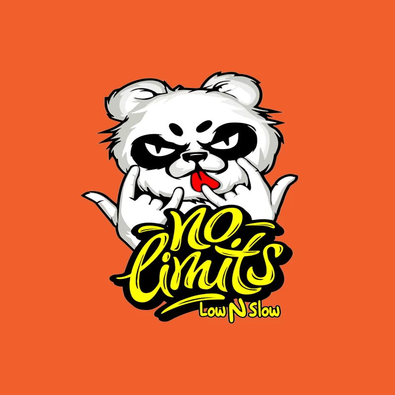 Playful Panda Logo with No Limits Theme Male T-Shirt