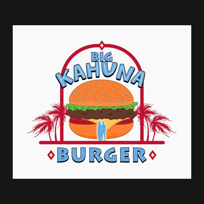 Big Kahuna Burger: Hawaiian-Themed Fast Food Logo Mouse Pad