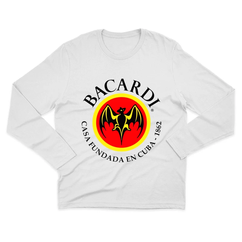 Bacardi Rum's Historic Cuban Bat Logo Male Long Sleeve T-Shirt