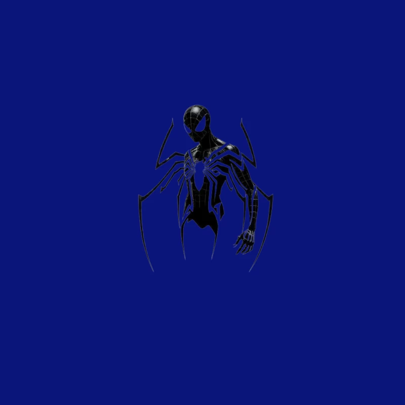 Minimalist Black Suit Spider-Man Symbiote Design Tapestry