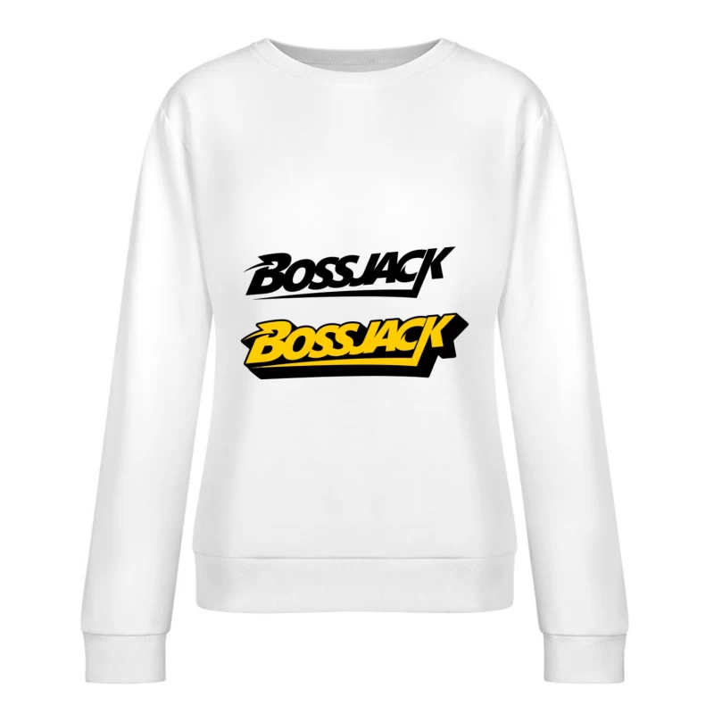 Bossjack-Logo in Gelb und Schwarz Damen Pullover Sweatshirt