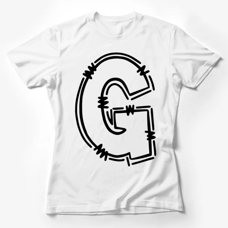 Draht Buchstabe G Kunst Damen T-Shirt