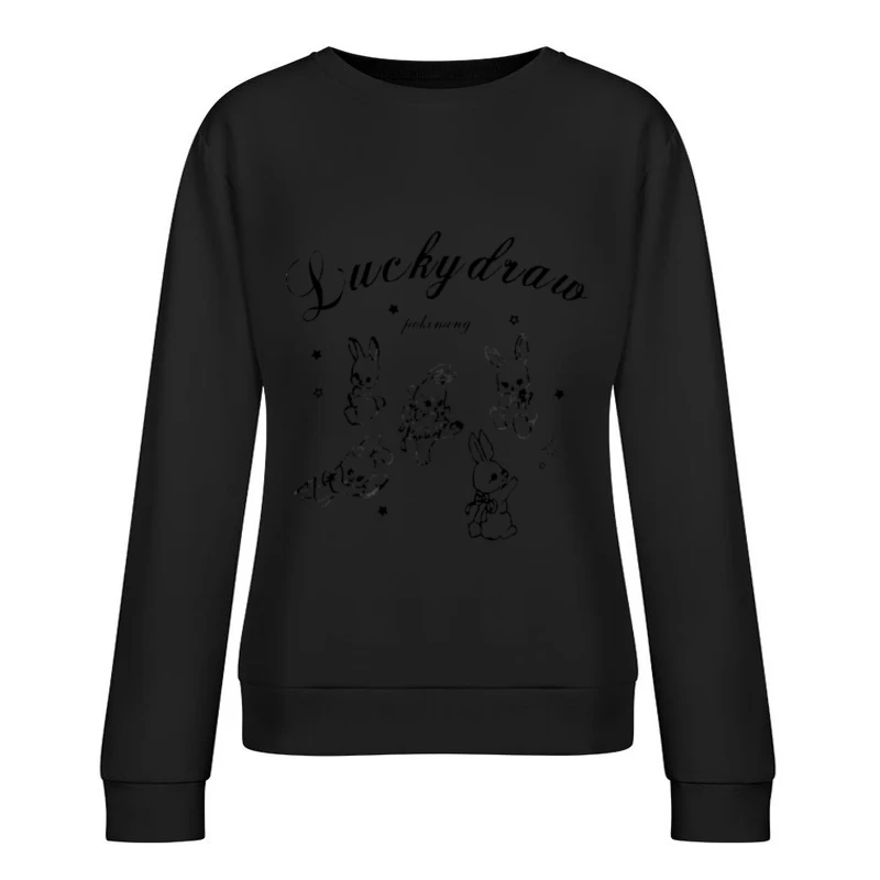 Niedliche Kaninchen im Glücksdesign Damen Pullover Sweatshirt