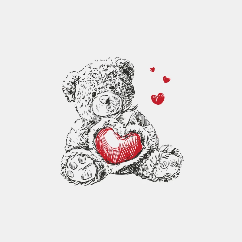 Süßer Teddybär mit Herz Herren Tanktops