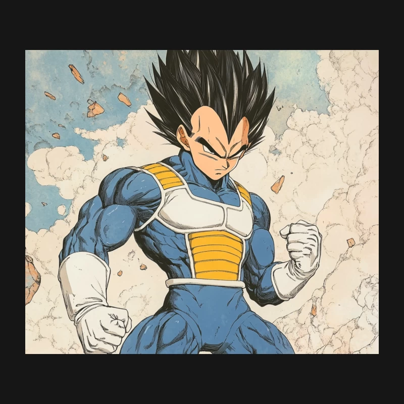Fierce Saiyan Prince Vegeta from Dragon Ball in Battle-Ready Stance Mouse Pad