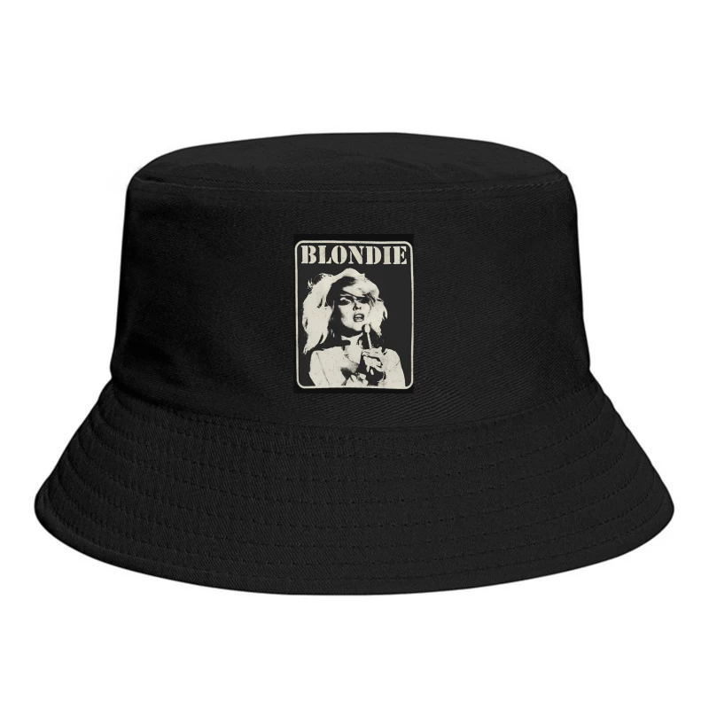 Vintage Black and White Blondie Band Promotional Poster Bucket Hat