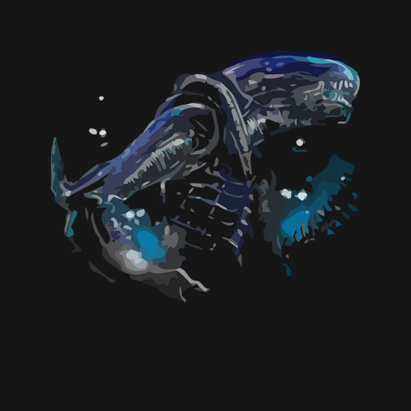 Dynamic Blue Abstract Athletic Figure in Motion Mouse Pad