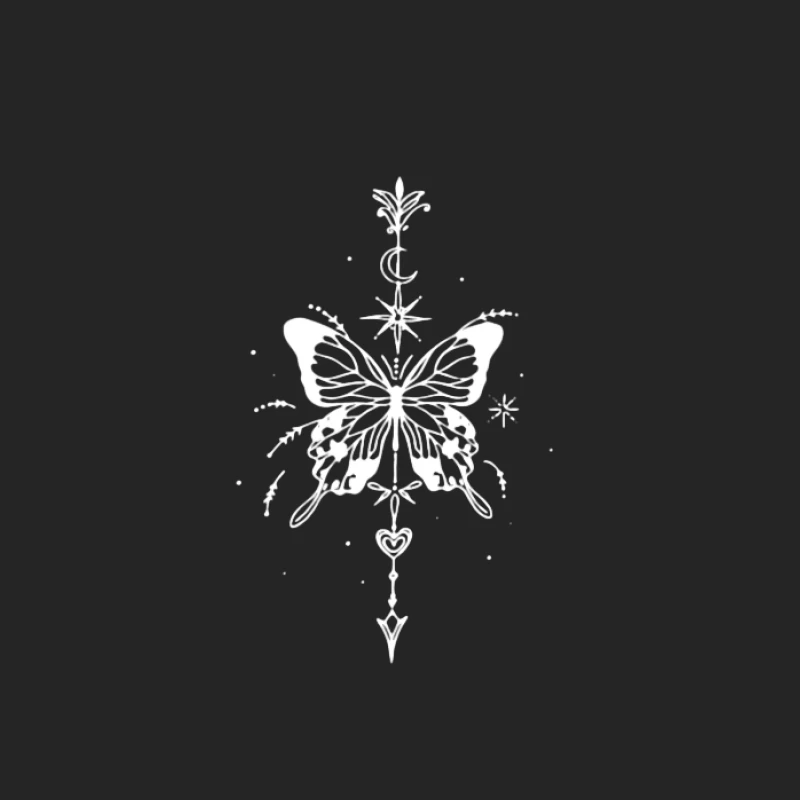 Design Mystique de Papillon avec Étoiles et Lunes Homme Sweat-shirt à enfiler