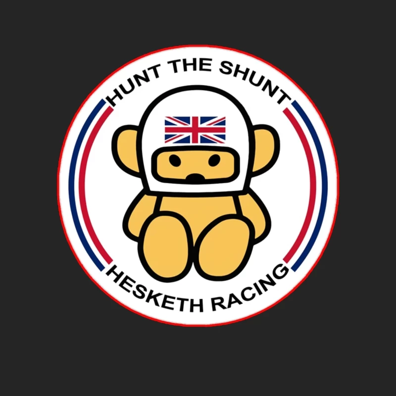 Hesketh Racing "Hunt the Shunt" Retro Motorsport Logo with British Bear Mascot Female Pullover Sweatshirt