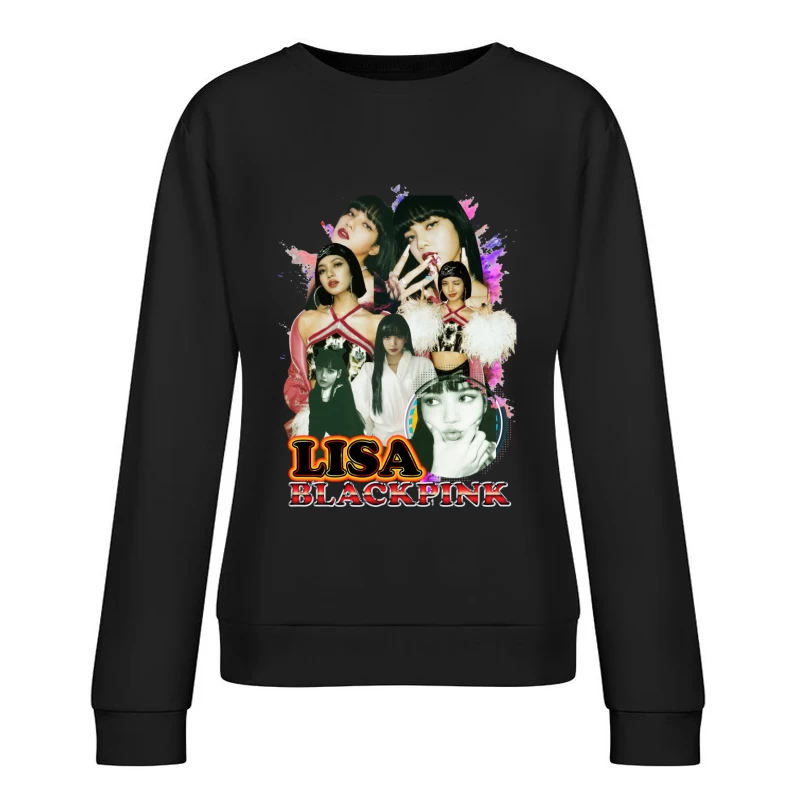 Collage of Lisa from BLACKPINK Female Pullover Sweatshirt