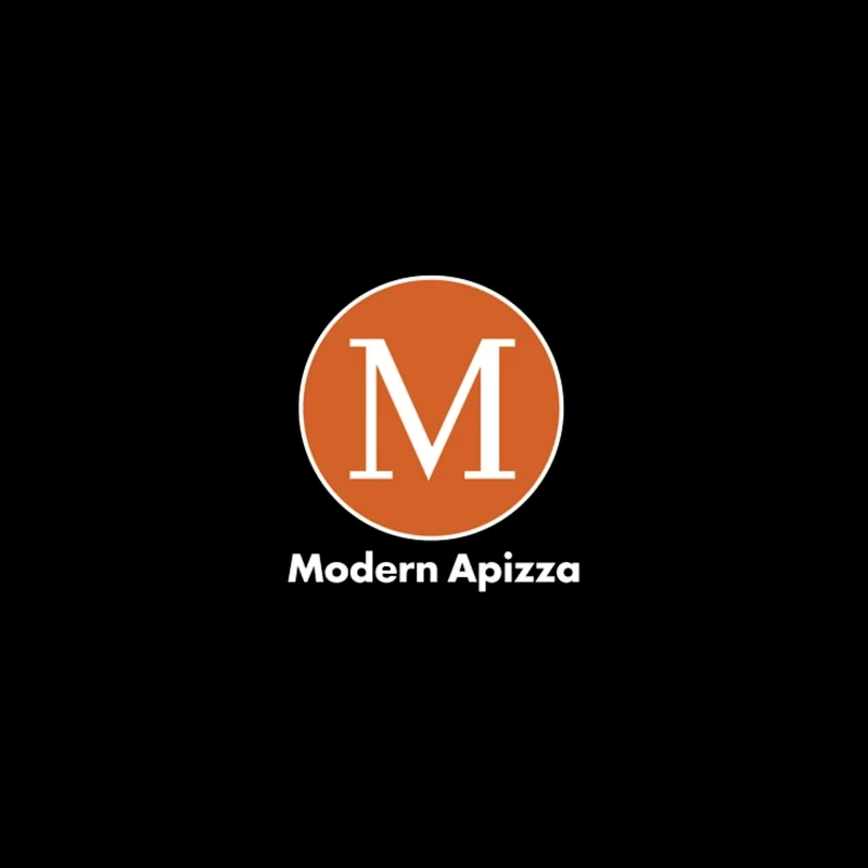 Modern Minimalist Orange Circle M Logo for Apizza Restaurant Desk Mat