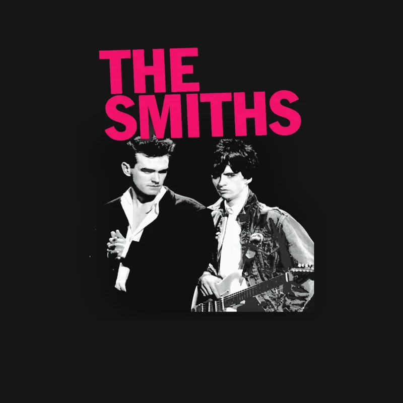 The Smiths: Iconic 1980s Indie Rock Band Portrait with Pink Logo Female Long Sleeve T-Shirt