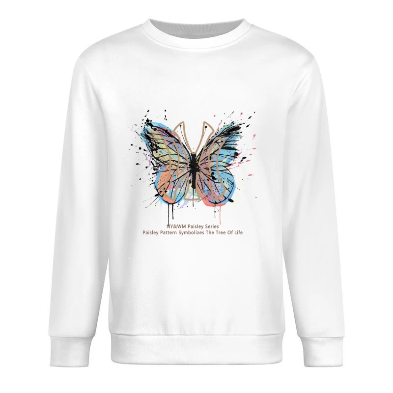 Schmetterling mit Paisley-Muster - Baum des Lebens Herren Pullover Sweatshirt