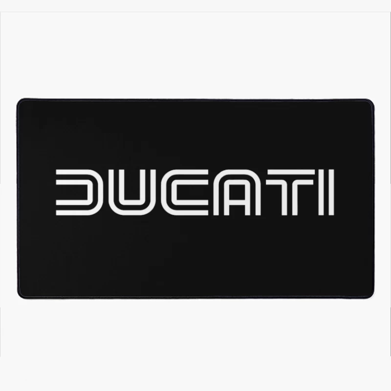 Minimalist Ducati Logo Design in White Desk Mat