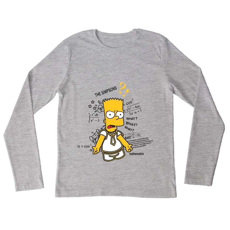 Verwirrter gelber Cartoon-Junge Damen Langarm T-Shirt