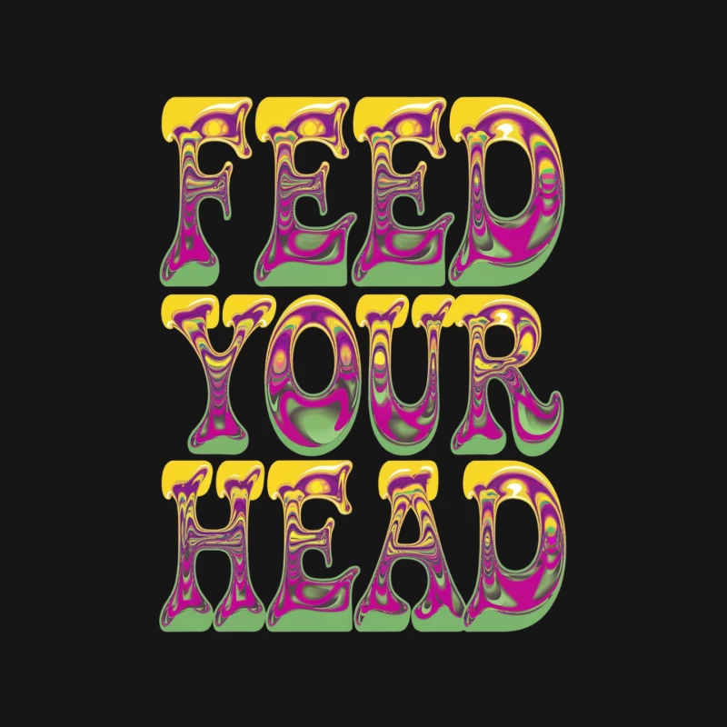 Psychedelic "Feed Your Head" Typography in 60s Style Mouse Pad