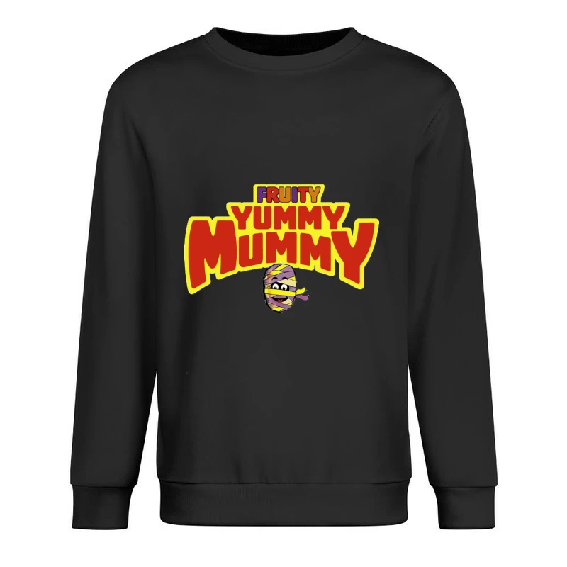 Fruity Yummy Mummy Cartoon Character Logo Male Pullover Sweatshirt