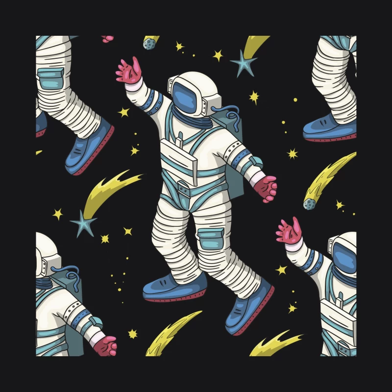 Astronautenmuster mit Sternschnuppen Herren Pullover Hoodie
