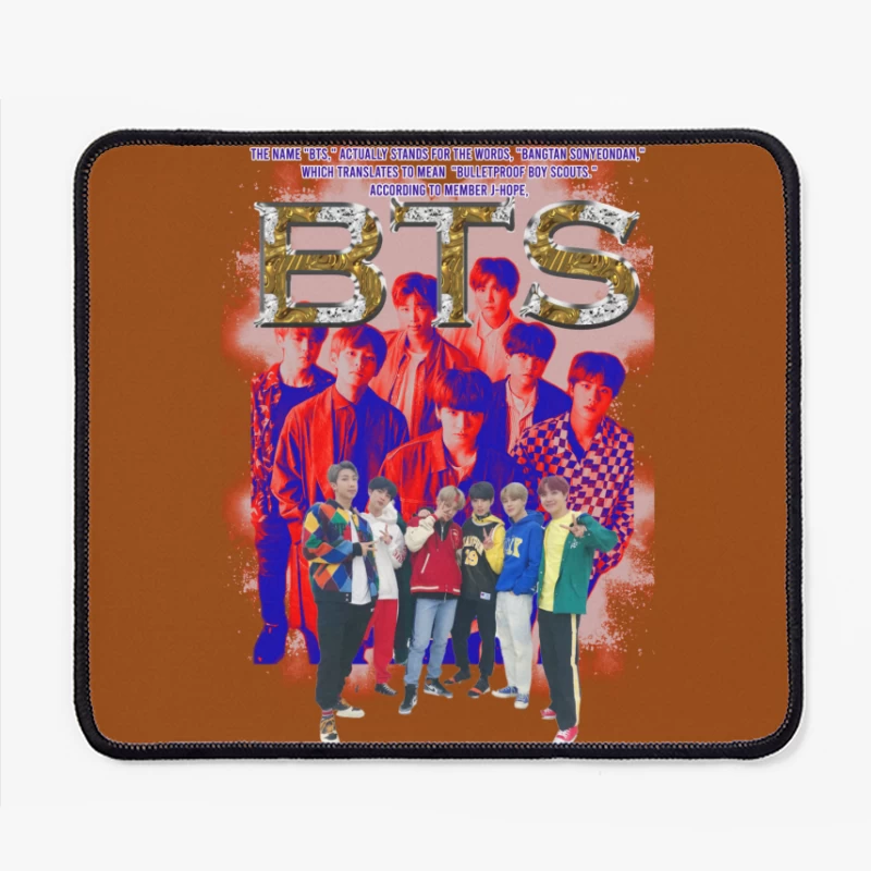 BTS Group Members and Name Meaning Mouse Pad