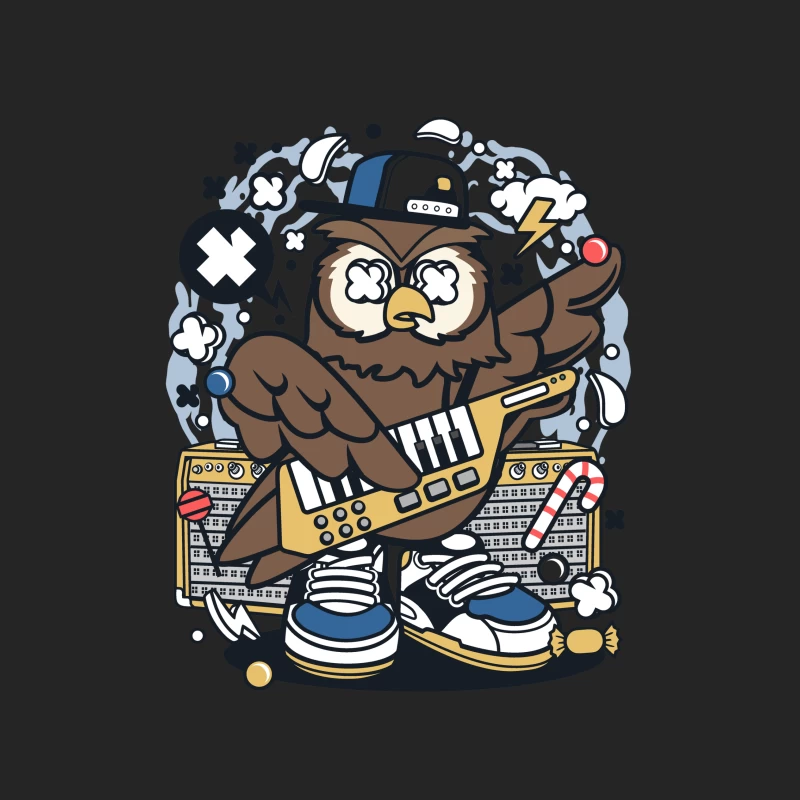 Hibou Musicien Urbain Homme Sweat-shirt à enfiler