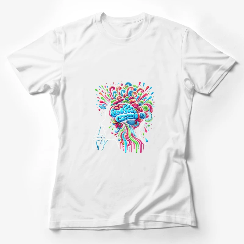 Psychedelic Brain Explosion in Vibrant Colors Female T-Shirt