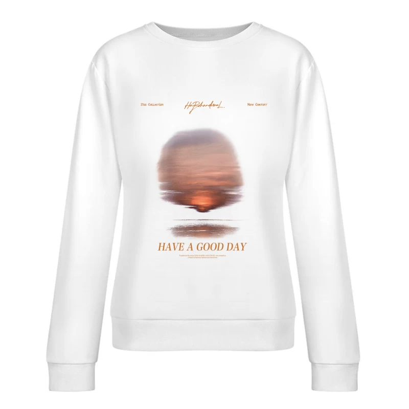 Sonnenuntergangsmalerei auf Wasser Damen Pullover Sweatshirt